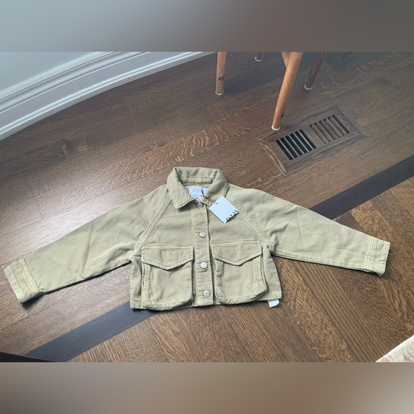 ZARA Cargo Light Green Denim Spring Jacket Youth Boys SZ 6-7 BRAND NEW With Tag - Picture 12 of 14